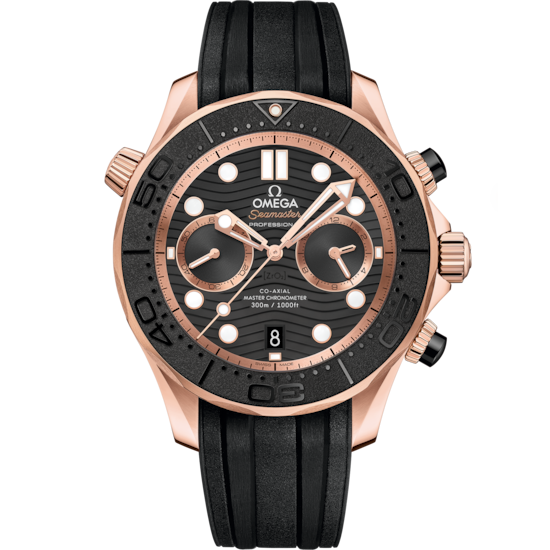 Omega Seamaster Diver 300M 44 mm Black Dial Sedna™ 18k Rose Gold Strap 210.62.44.51.01.001