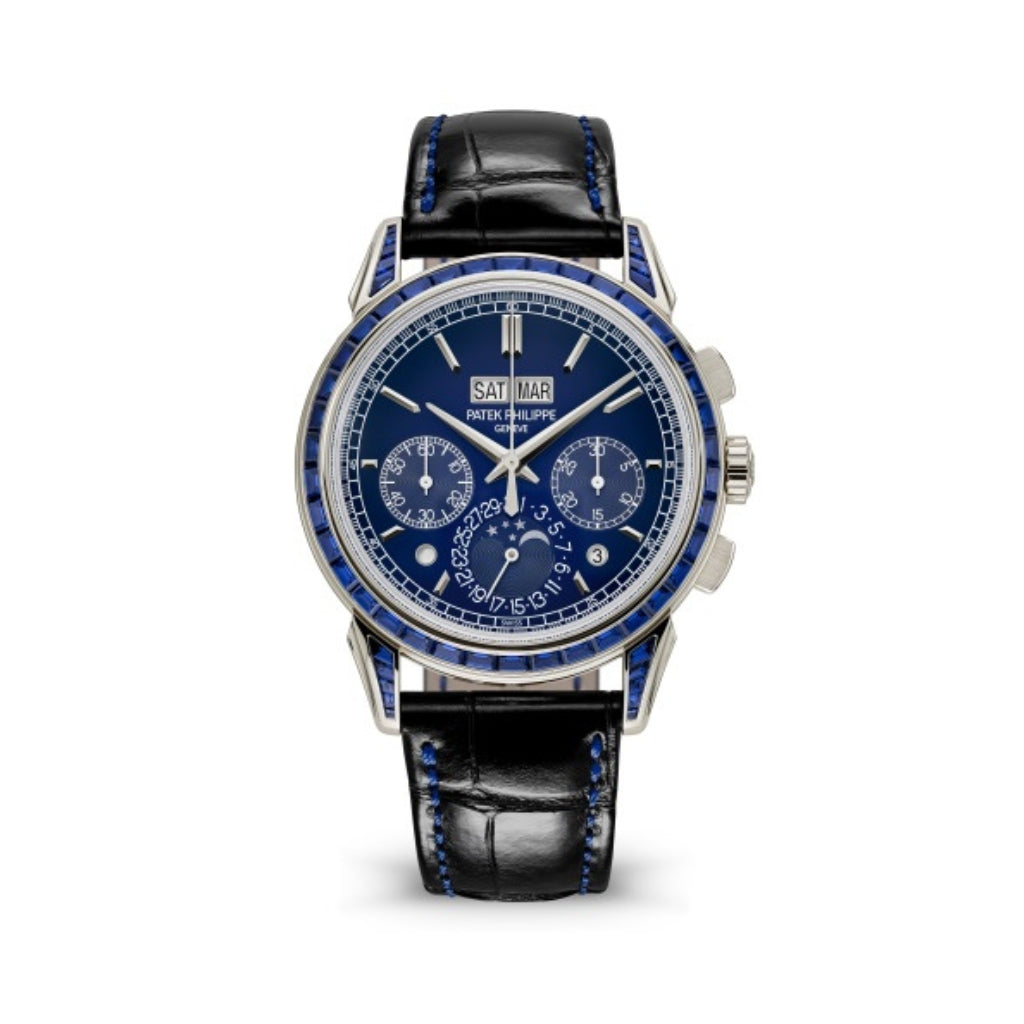 Patek Philippe Grand Complications 41 mm Blue Dial with Diamonds Platinum   Leather Strap 5271/11P-010