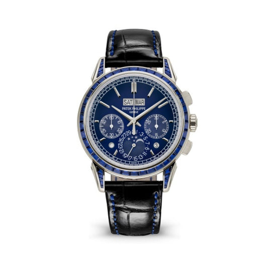 Patek Philippe Grand Complications 41 mm Blue Dial with Diamonds Platinum   Leather Strap 5271/11P-010