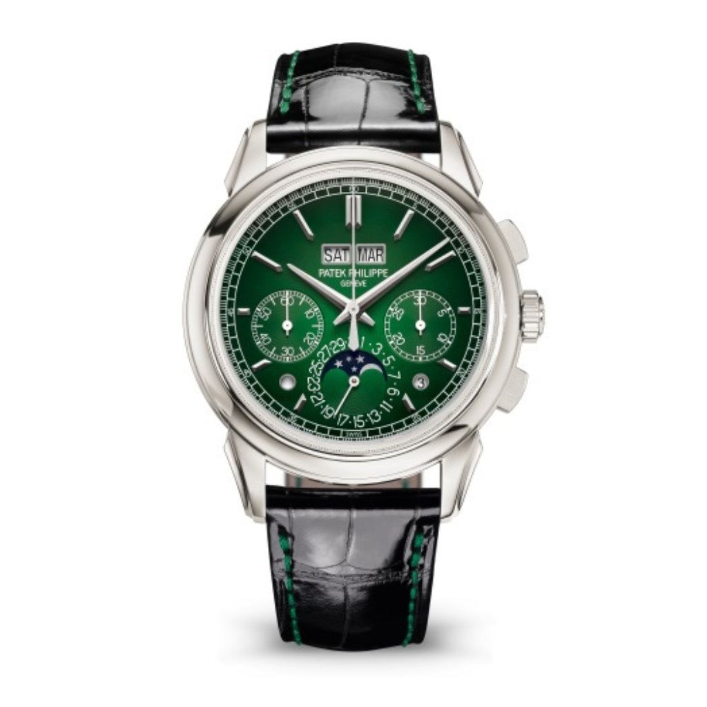 Patek Philippe Grand Complications 41 mm Green Dial Platinum   Leather Strap 5270P-014