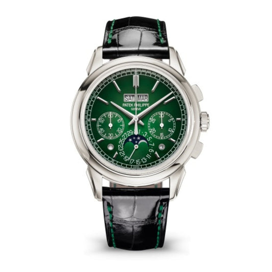 Patek Philippe Grand Complications 41 mm Green Dial Platinum   Leather Strap 5270P-014