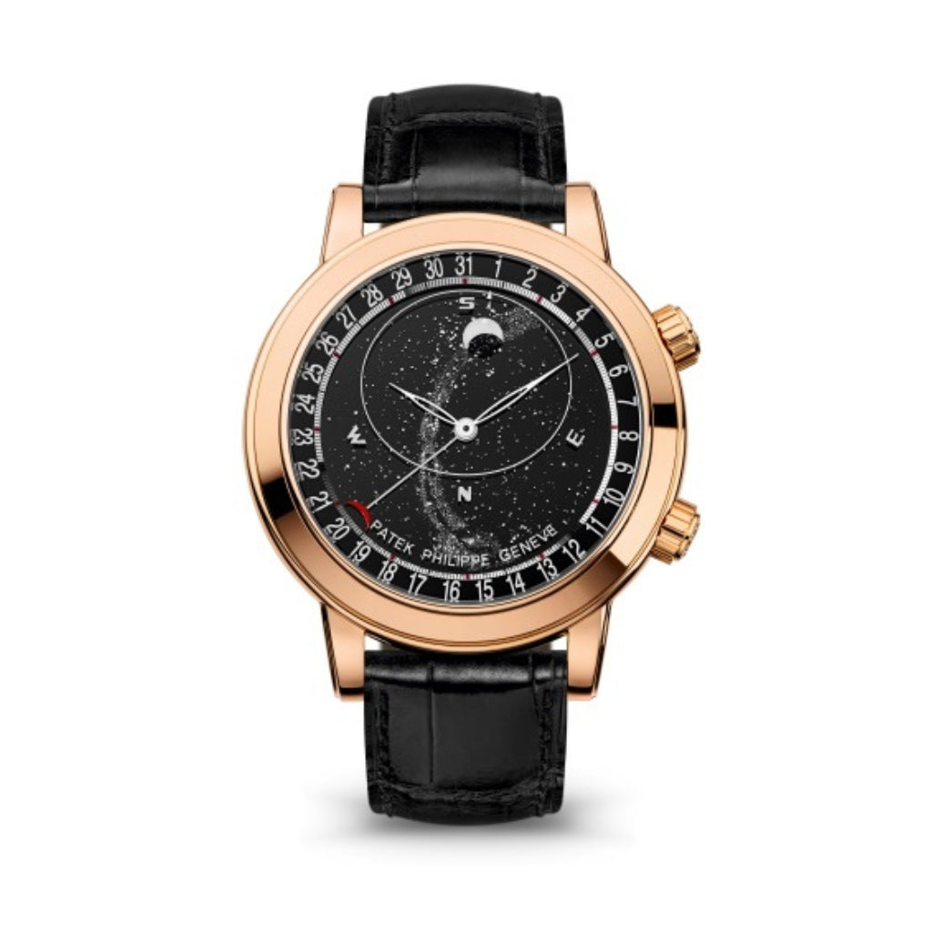 Patek Philippe Grand Complications 44 mm Black Dial 18k Rose Gold   Leather Strap 6102R-001