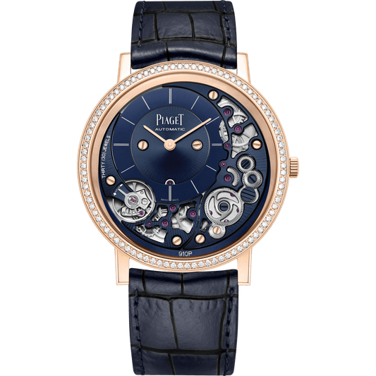 Piaget Altiplano Ultimate Automatic watch 41 mm Blue Dial with Diamonds 18k Rose Gold   Strap G0A47124