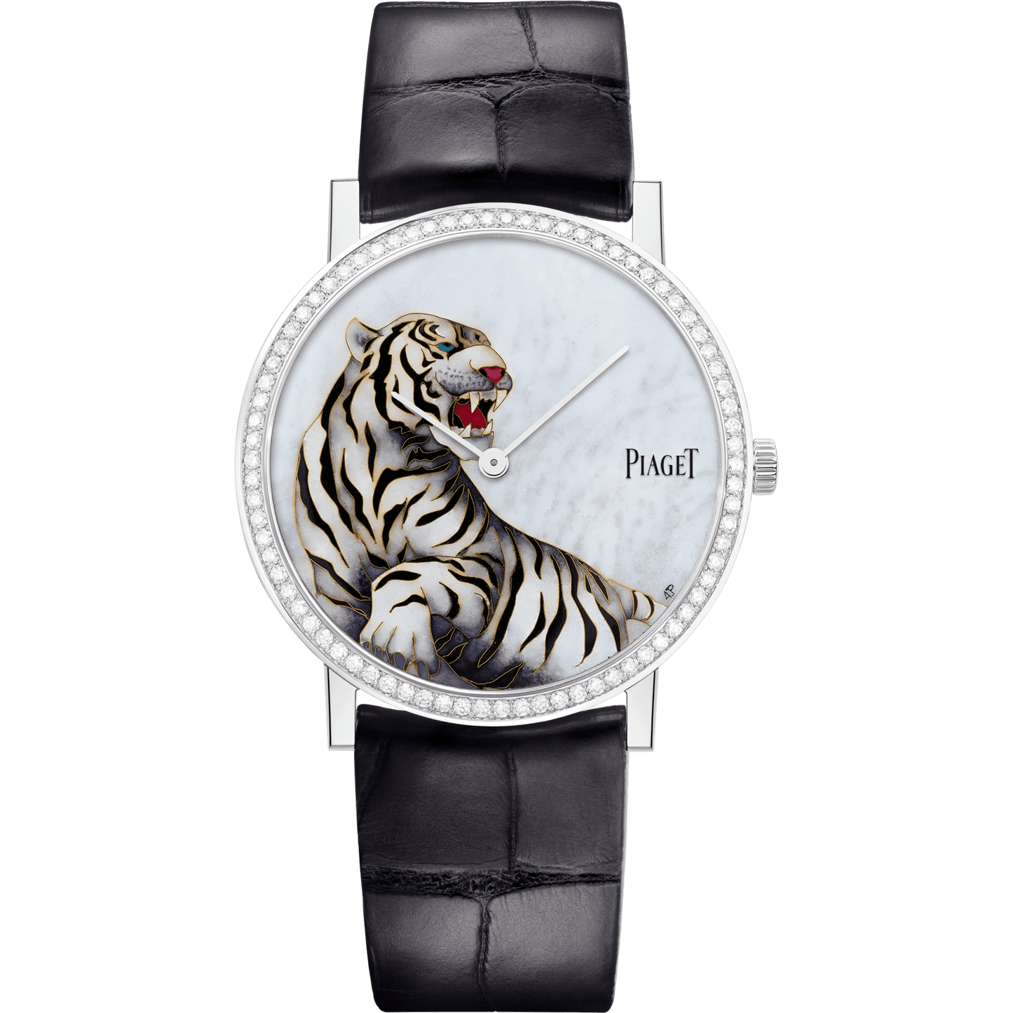 Piaget Altiplano Zodiac watch 38 mm Grey Dial with Diamonds 18K White Gold   Strap G0A46540