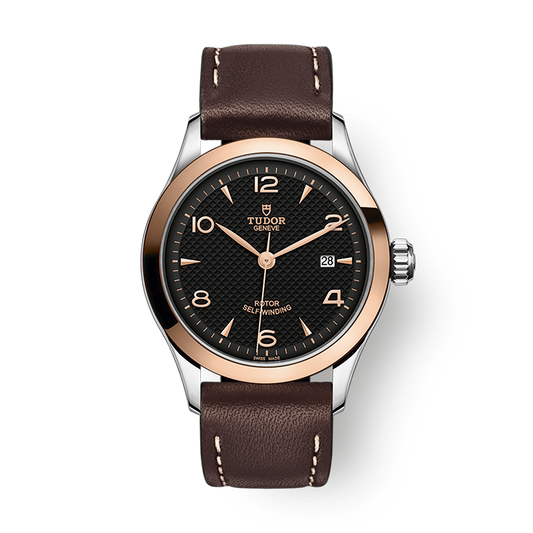 Tudor 1926 28 mm Black Dial Stainless Steel Leather Strap M91351-0007