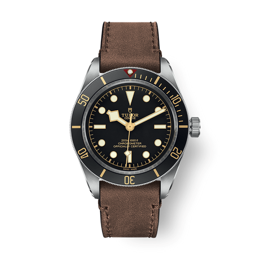 Tudor Black Bay 58 39 mm Black Dial Stainless Steel Leather Strap M79030N-0002