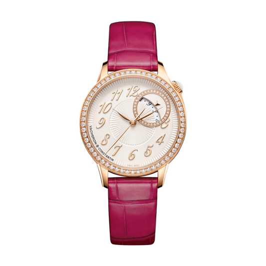 Vacheron Constantin Égérie self-winding 35 mm Beige Dial with Diamonds 18K Pink Gold   Leather Strap 4605F/000R-B496
