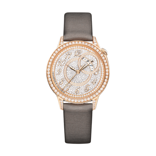 Vacheron Constantin Égérie self-winding 35 mm Diamond Paved Dial 18K Pink Gold Satin Strap 4606F/000R-B648