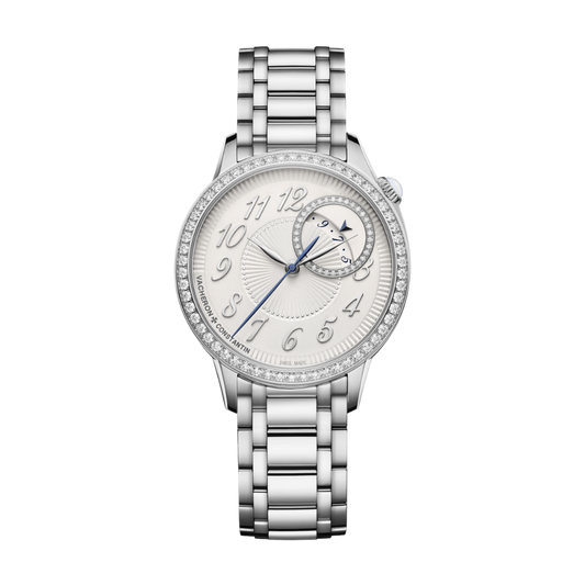 Vacheron Constantin Égérie self-winding 35 mm Silver Dial with Diamonds Stainless Steel Bracelet 4605F/110A-B495