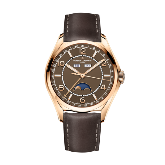 Vacheron Constantin Fiftysix complete calendar 40 mm Brown Dial 18K Pink Gold   Leather Strap 4000E/000R-B065