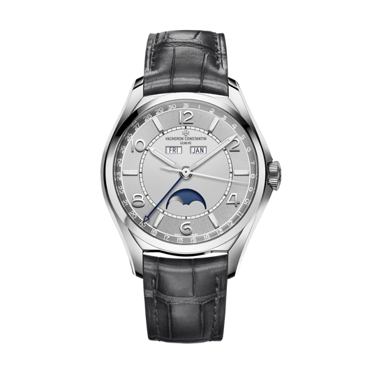 Vacheron Constantin Fiftysix complete calendar 40 mm Silver Dial Stainless Steel   Leather Strap 4000E/000A-B439