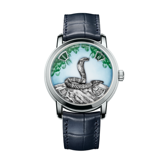 Vacheron Constantin Métiers d'Art The legend of the Chinese zodiac - year of the snake 40 mm Sky Blue Dial Platinum   Leather Strap 86073/000P-H033
