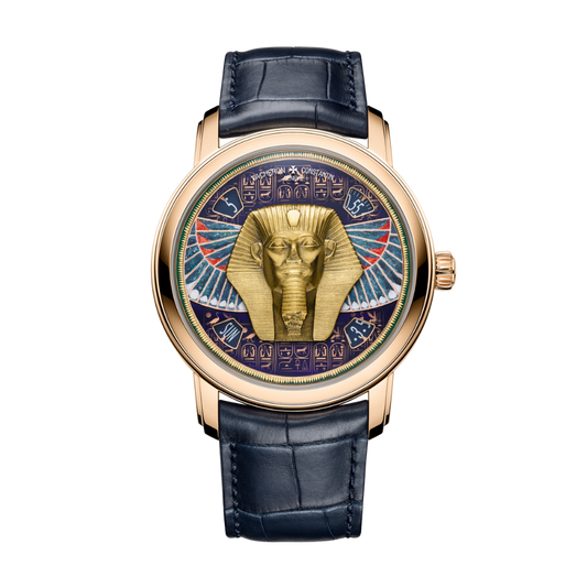Vacheron Constantin Métiers d'Art Tribute to great civilisations - Grand sphinx de Tanis 42 mm Dark Blue Dial 18K Pink Gold   Leather Strap 7620A/000R-B927