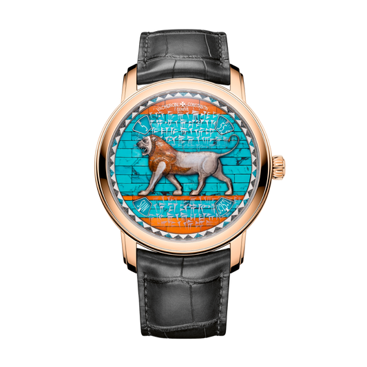 Vacheron Constantin Métiers d'Art Tribute to great civilisations - Lion de Darius 42 mm Blue Dial 18K Pink Gold   Leather Strap 7620A/000R-B926
