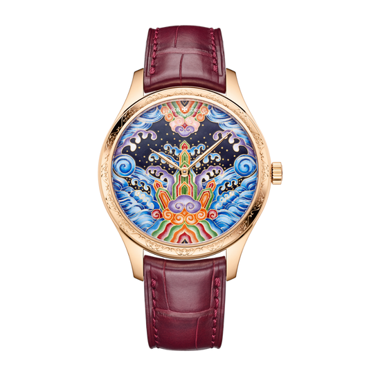Vacheron Constantin Métiers d'Art Tribute to traditional symbols - Eternal flow 38 mm Multi Coloured  Dial 18K Pink Gold   Leather Strap 2400A/000R-H024