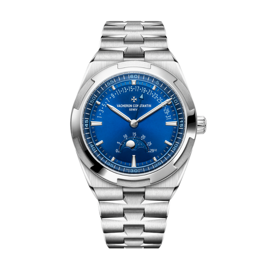 Vacheron Constantin Overseas moon phase retrograde date 41 mm Blue Dial Stainless Steel Bracelet 4000V/210A-B911