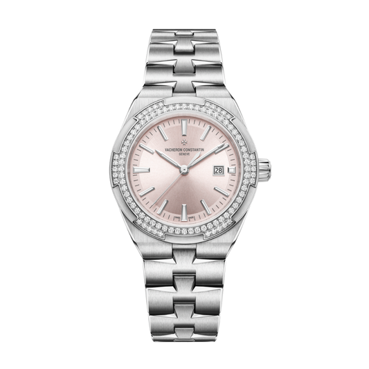 Vacheron Constantin Overseas self-winding 35 mm Pink Dial with Diamonds Stainless Steel Bracelet 4605V/200A-B971