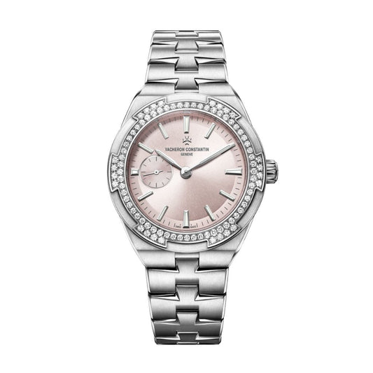 Vacheron Constantin Overseas self-winding 37 mm Pink Dial with Diamonds Stainless Steel Bracelet 2305V/100A-B078