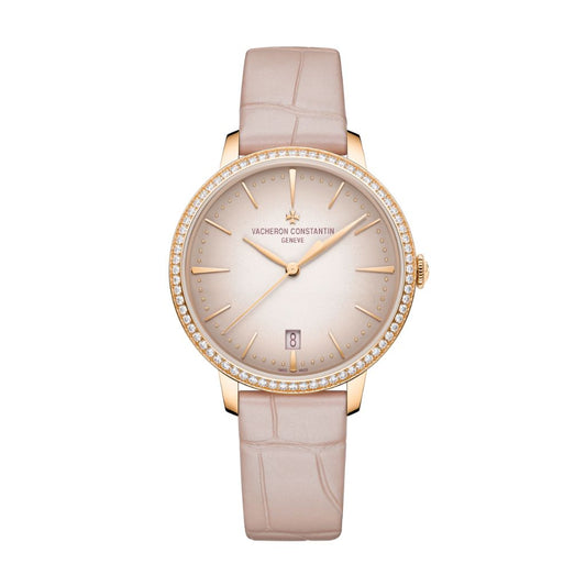 Vacheron Constantin Patrimony self-winding 36.5 mm Pink Dial with Diamonds 18K Pink Gold   Leather Strap 4115U/000R-B907