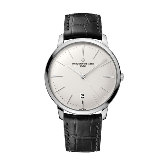 Vacheron Constantin Patrimony self-winding 40 mm Silver Dial White Gold   Leather Strap 85180/000G-9230