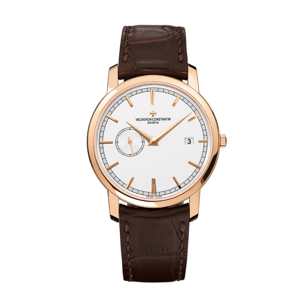 Vacheron Constantin Traditionnelle self-winding 38 mm Silver Dial 18K Pink Gold   Leather Strap 87172/000R-9302