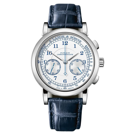 A. Lange & Sohne 1815 Chronograph 39.5 mm Silver Dial 18k White Gold   Leather Strap 414.026 / LSLS4143AA