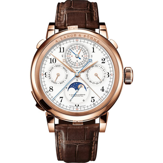 A. Lange & Sohne Grand Complication 50 mm White Dial 18K Pink Gold   Leather Strap 912.032F / LSLS9124AF