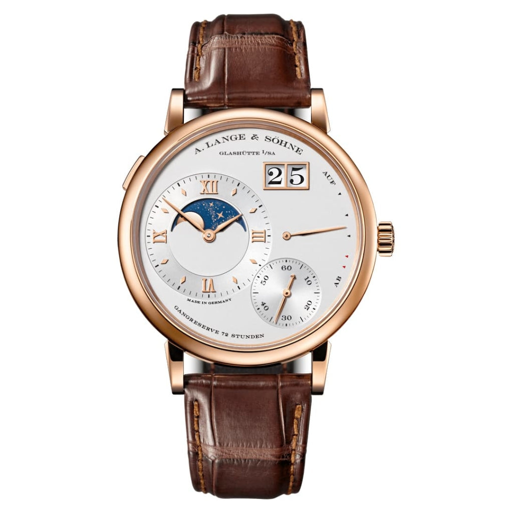 A. Lange & Sohne GRAND LANGE 1 MOON PHASE 41 mm Silver Dial 18K Pink Gold   Leather Strap 139.032 / LSLS1394AA