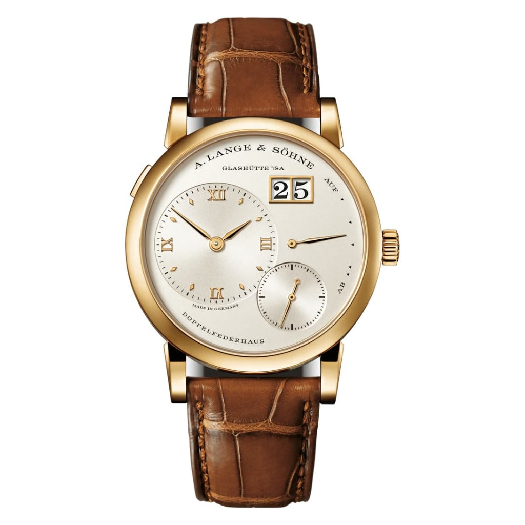 A. Lange & Sohne LANGE 1 38.5 mm Silver Dial 18k Yellow Gold   Leather Strap 191.021 / LSLS1911AA