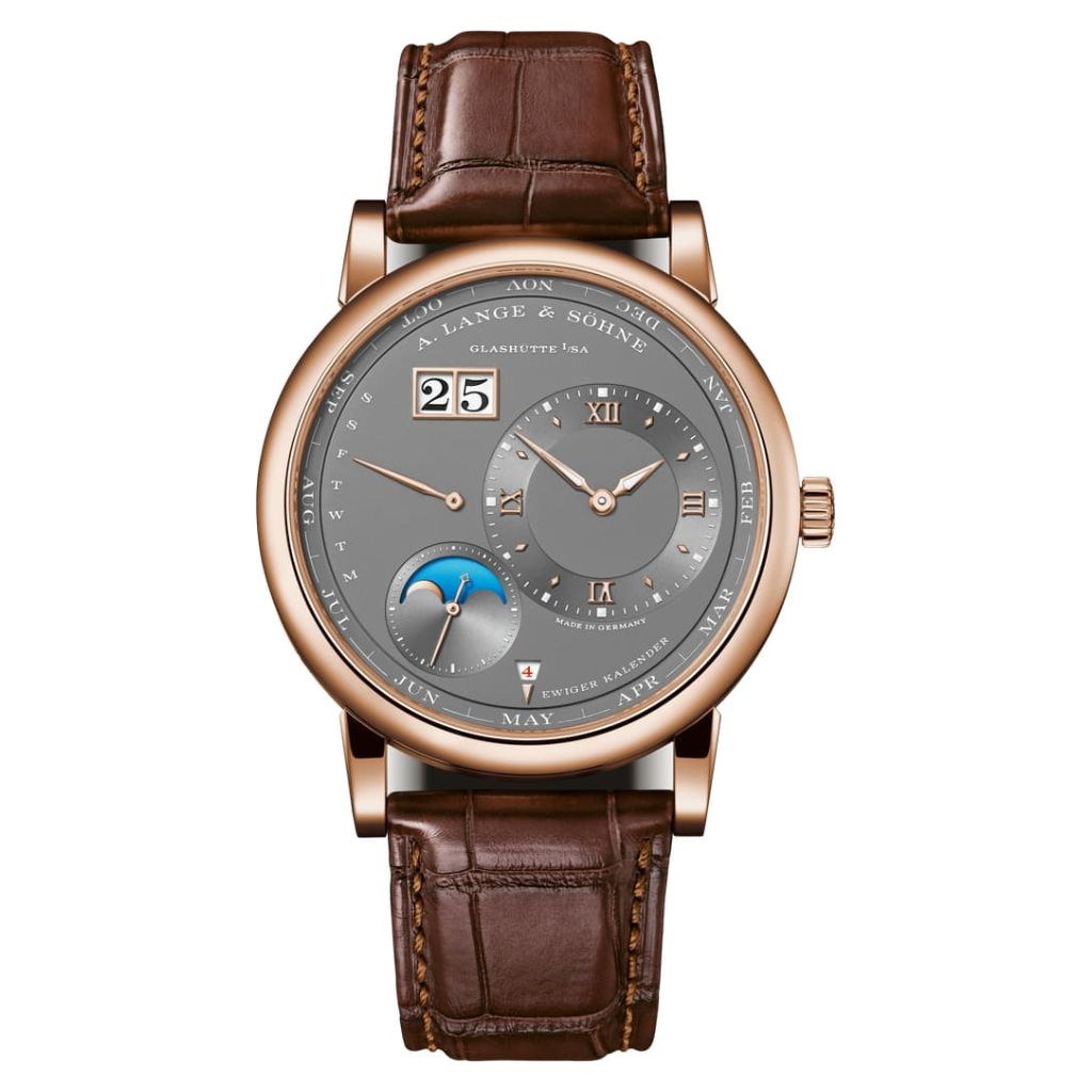 A. Lange & Sohne LANGE 1 PERPETUAL CALENDAR 41.9 mm Grey Dial 18K Pink Gold   Leather Strap 345.033 E / LSLS3454AG
