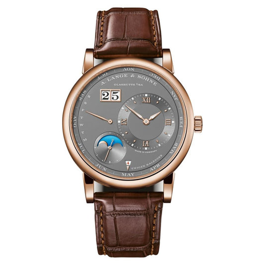 A. Lange & Sohne LANGE 1 PERPETUAL CALENDAR 41.9 mm Grey Dial 18K Pink Gold   Leather Strap 345.033 E / LSLS3454AG