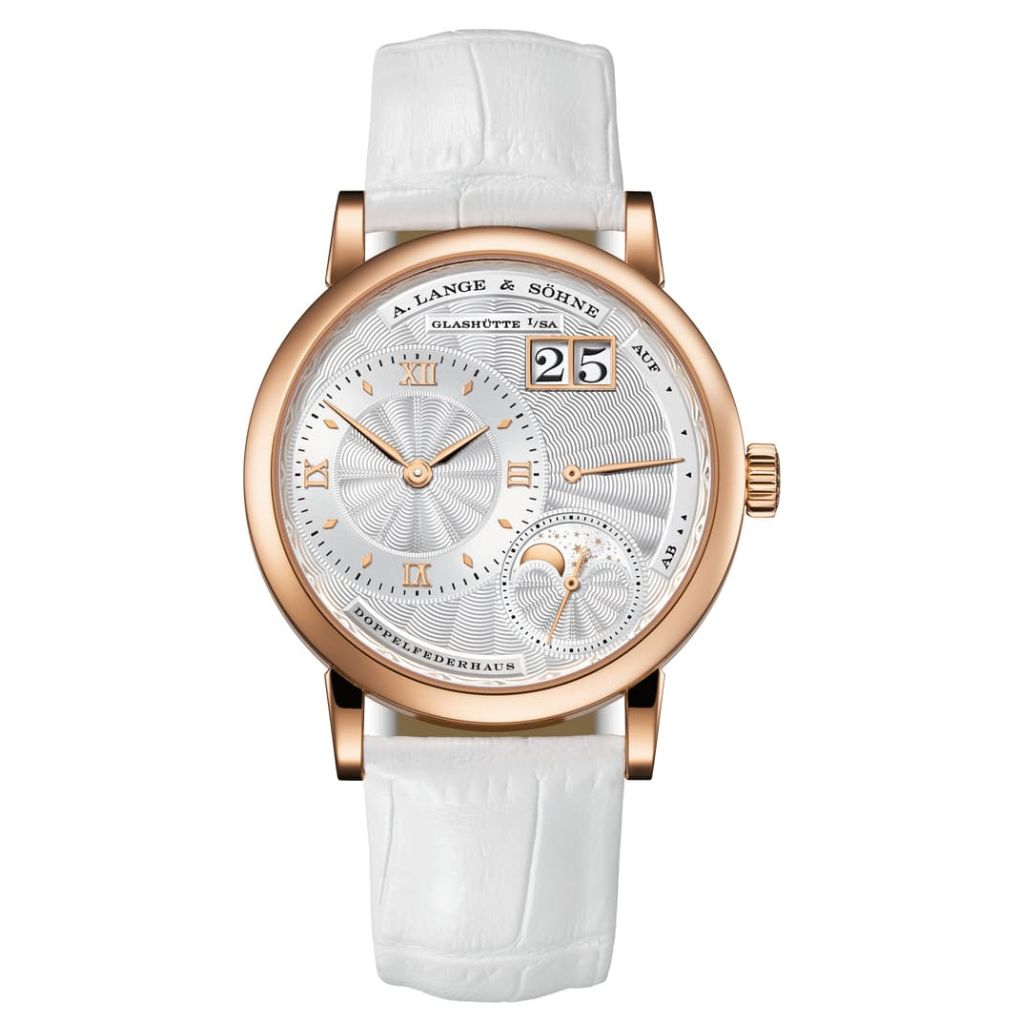 A. Lange & Sohne LITTLE LANGE 1 MOON PHASE 36.8 mm Silver Dial 18K Pink Gold   Leather Strap 182.030 / LSLS1824AA