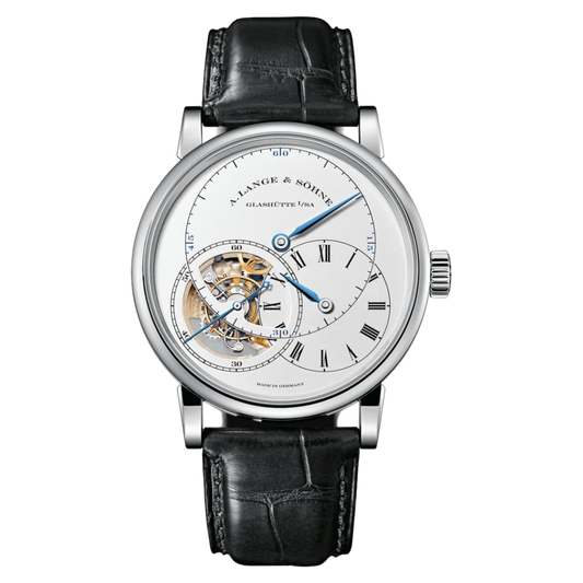 A. Lange & Sohne Richard Lange Tourbillon "Pour Le Mérite" 41.9 mm Silver Dial 18k White Gold   Leather Strap 760.026F / LSLS7603AC