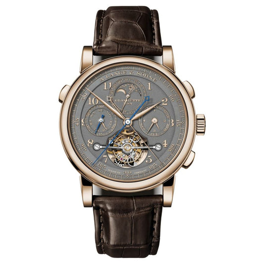 A. Lange & Sohne Tourbograph Perpetual Honeygold “Homage To F. A. Lange” 43 mm Dark Grey Dial 18K Honey Gold   Leather Strap 706.050FE / LSLS7066AB