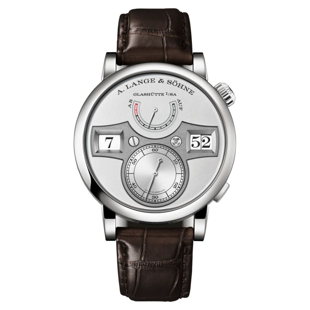 A. Lange & Sohne ZEITWERK 41.9 mm Silver Dial Platinum   Leather Strap 142.025 / LSLS1423AG