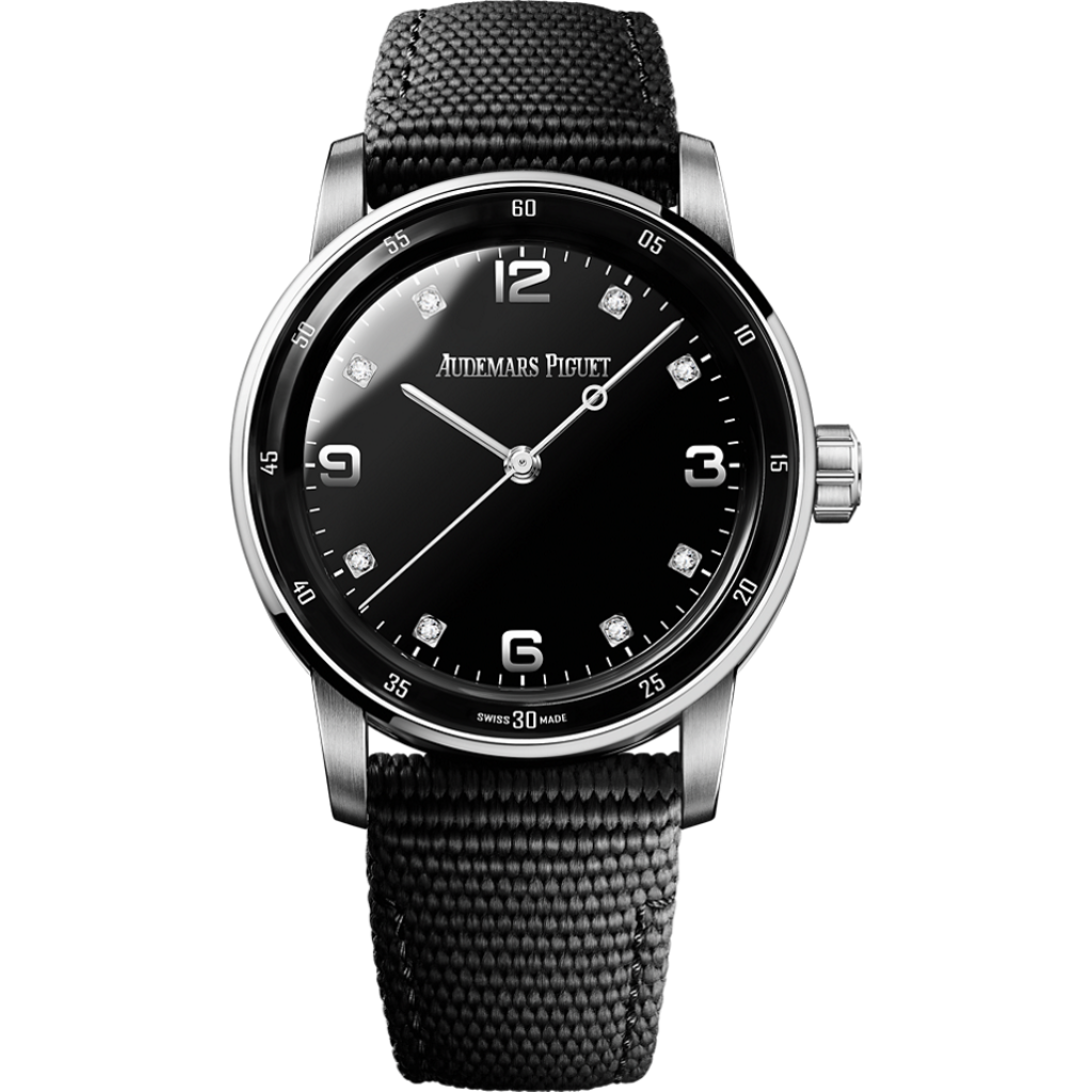 Audemars Piguet Code 11.59 by Audemars Piguet Selfwinding 41 mm Black Dial with Diamonds 18-Carat White Gold Rubber-Coated Strap  15210BC.OO.A002KB.02