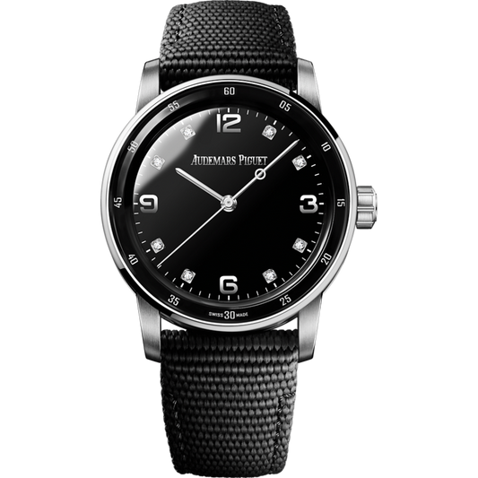 Audemars Piguet Code 11.59 by Audemars Piguet Selfwinding 41 mm Black Dial with Diamonds 18-Carat White Gold Rubber-Coated Strap  15210BC.OO.A002KB.02