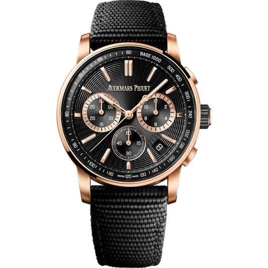 Audemars Piguet Code 11.59 by Audemars Piguet Selfwinding Chronograph 41 mm Black Dial Ceramic Rubber-Coated Strap 26393NR.OO.A002KB.02