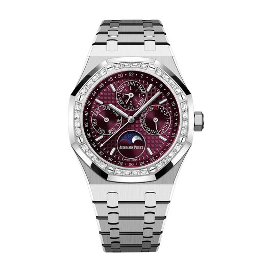 Audemars Piguet Royal Oak Perpetual Calendar 41 mm Purple  Dial with Diamonds 18-Carat White Gold Bracelet 26598BC.ZZ.1220BC.01
