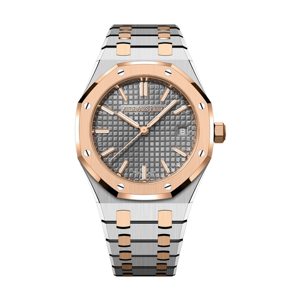 Audemars Piguet Royal Oak Selfwinding 34 mm Grey Dial Stainless Steel with 18k Pink Gold Bracelet 77450SR.OO.1361SR.03