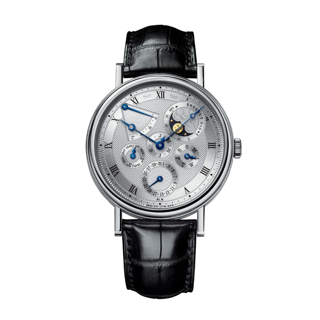 Breguet Classique 39 mm Silver Dial 18k White Gold   Leather Strap 5327BB/1E/9V6
