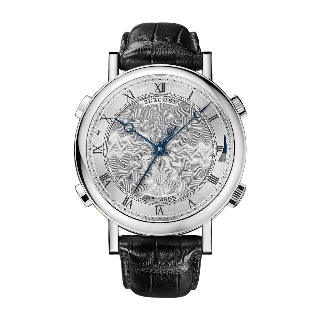 Breguet Classique 47.6 mm Silver Dial 18k White Gold   Leather Strap 7800BB/11/9YV