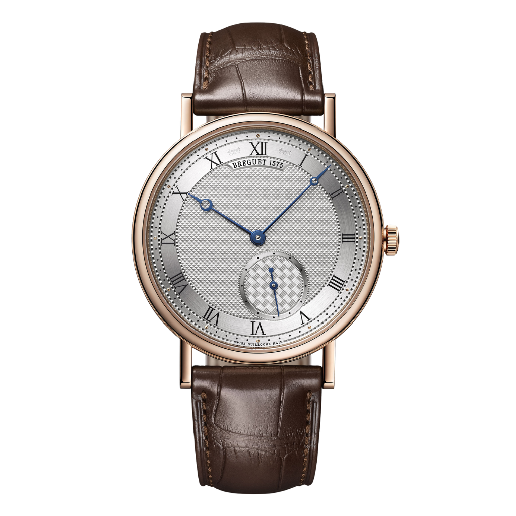 Breguet Classique 7147 40 mm Silver Dial 18k Rose Gold Leather Strap 7147BR/12/9WU