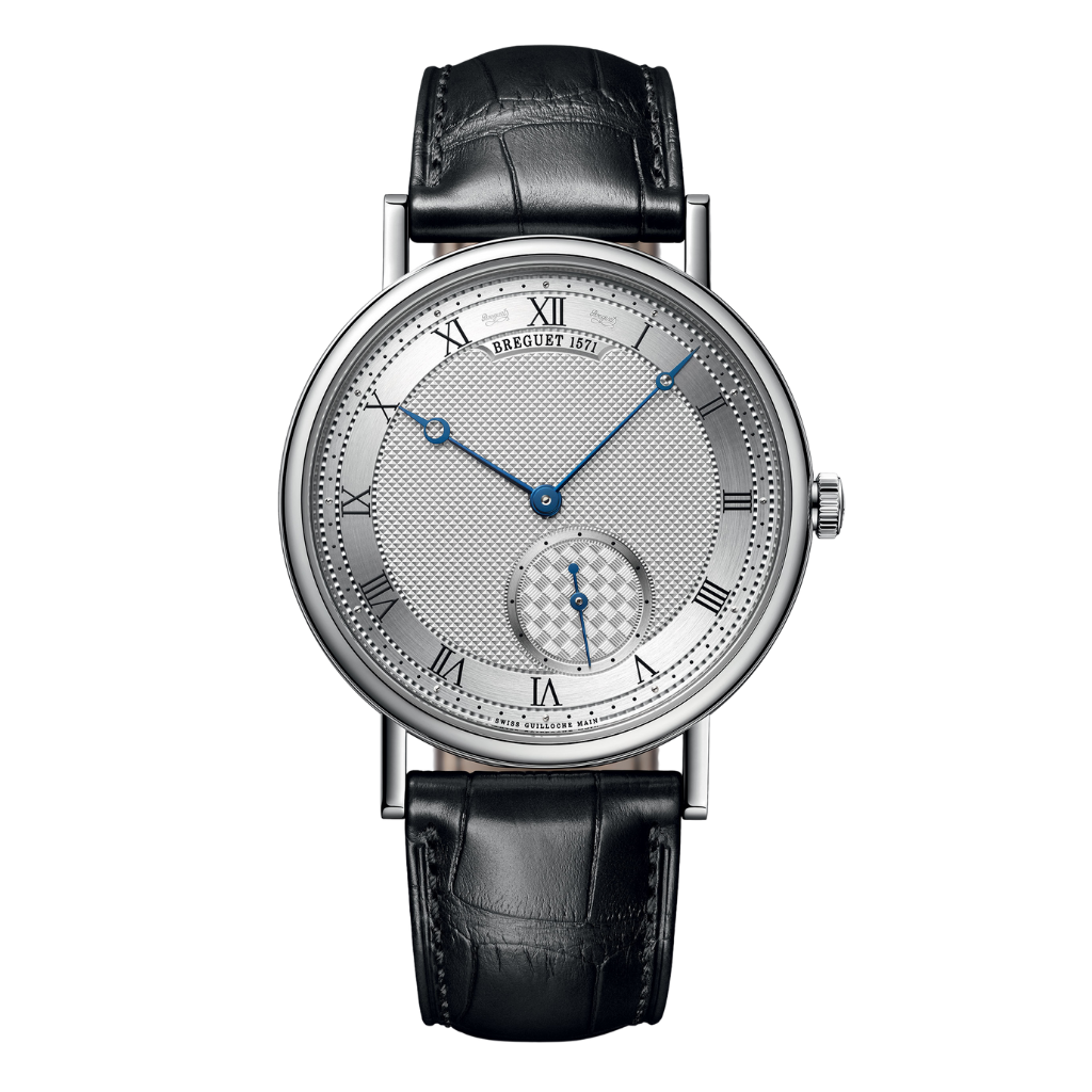 Breguet Classique 7147 40 mm White Dial 18k White Gold Leather Strap 7147BB/12/9WU