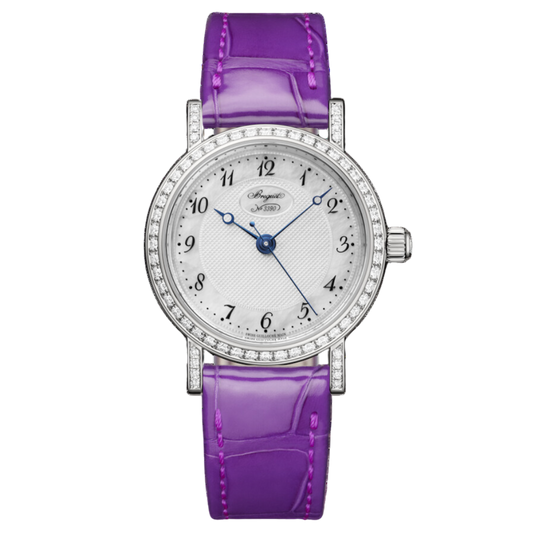 Breguet Classique 8068 30 mm Silver Dial with Diamonds 18k White Gold   Leather Strap 8068BB/59/764 DD00