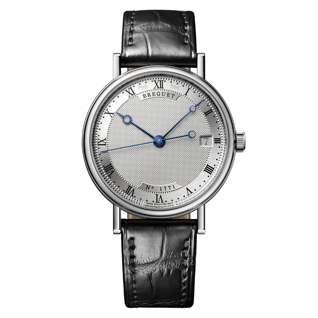 Breguet Classique 9067 33.5 mm Silver Dial 18k White Gold Leather Strap 9067BB/12/976