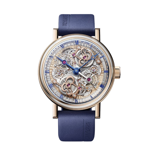 Breguet Classique Double Tourbillon Quai de l'Horloge 5345 46 mm Transparent Dial 18k Rose Gold Rubber Strap 5345BR/1S/5XU