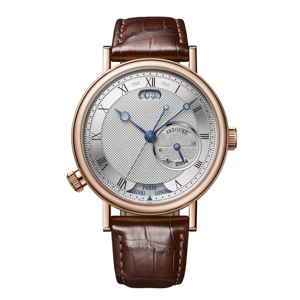 Breguet Classique Hora Mundi 5727 43 mm Silver Dial 18k Rose Gold Leather Strap 5727BR/12/9ZU