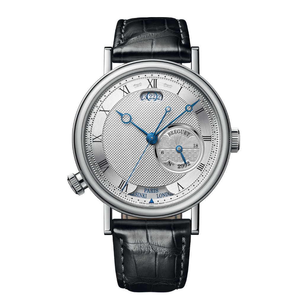 Breguet Classique Hora Mundi 5727 43 mm Silver Dial 18k White Gold Leather Strap 5727BB/12/9ZU