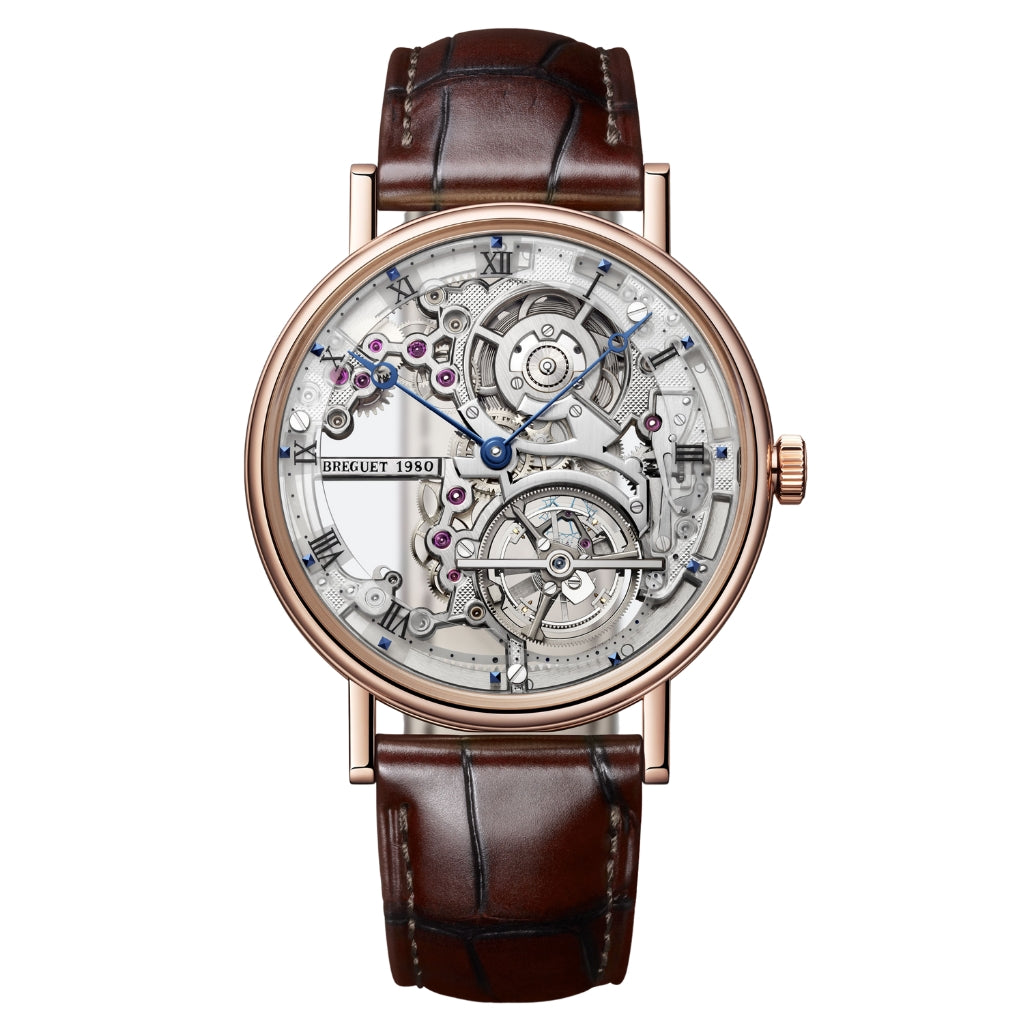 Breguet Classique Tourbillon Extra-Plat Squelette 5395 41 mm Transparent Dial 18k Rose Gold   Leather Strap 5395BR/1S/9WU